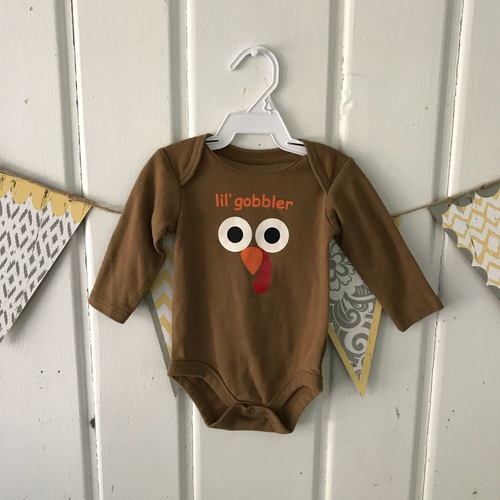 Lil’ Gobbler Brown Turkey Thanksgiving Bodysuit